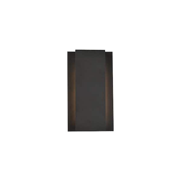 PRIVATE BRAND UNBRANDED Timeless Home 1-Light Rectangular Black LED Outdoor Wall Sconce