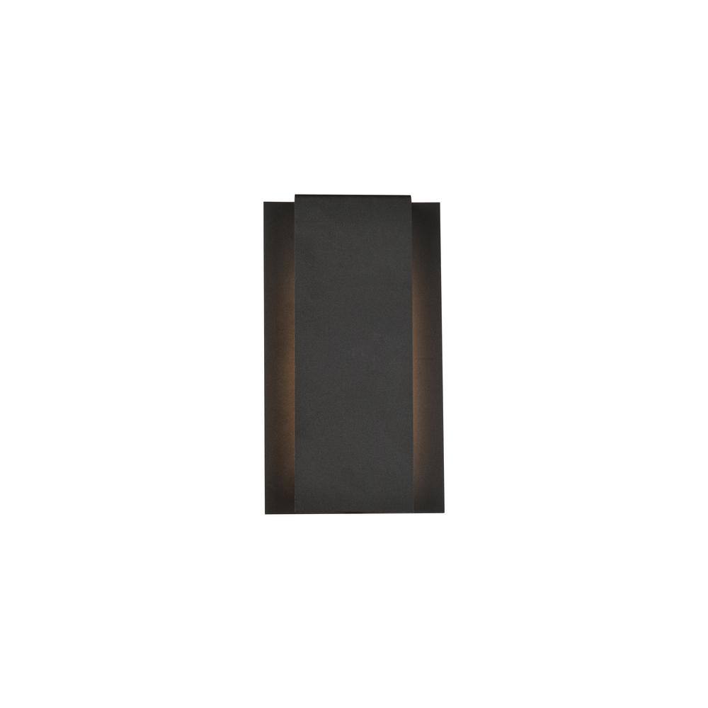 Timeless Home 1-Light Rectangular Black LED Outdoor Wall Sconce
