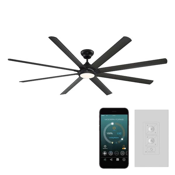 Hydra 80 in. LED Indoor/Outdoor Bronze 8-Blade Smart Ceiling Fan with 3000K Light Kit and Wall Control
