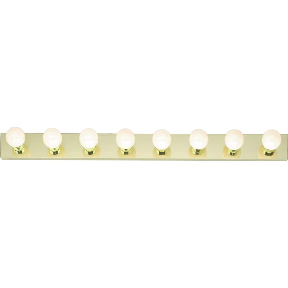 48-Inch Polished Brass 8-Light Vanity Strip