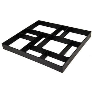 18 in. x 16 in. x 1.5 in. Black Plastic Mold Reusable Concrete Stepping Stone, DIY Paver Pathway Maker