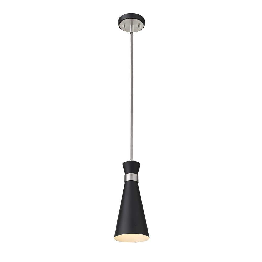 Soriano Hourglass Mini Pendant in Matte Black & Brushed Nickel