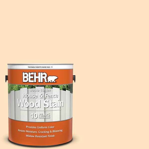 BEHR 1 gal. #P240-1 Cheese Powder Solid Color House and Fence Exterior Wood Stain