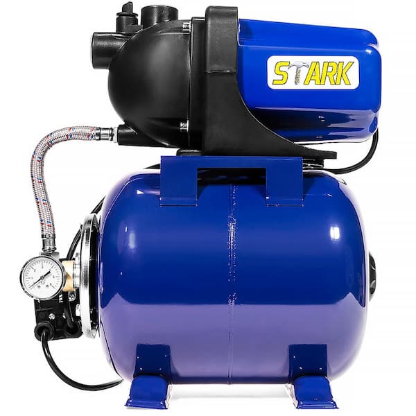 Stark 1.6 HP Pressurized Garden Water Booster Pump with Tank and Automatic Booster System - 1 in. Hose Fitting