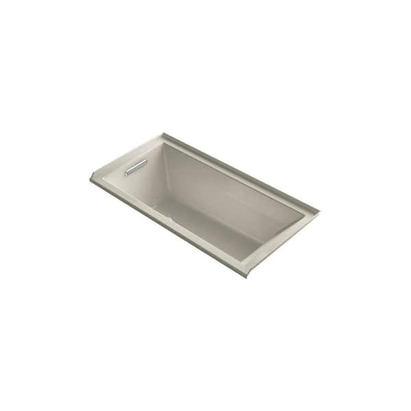 Underscore 66 in. Acrylic Oval Drop-in Air Bath Bathtub with Bask Heated Surface in Sandbar Underscore 66 in. Acrylic Oval Drop-in Air Bath Bathtub with Bask Heated Surface in Sandbar