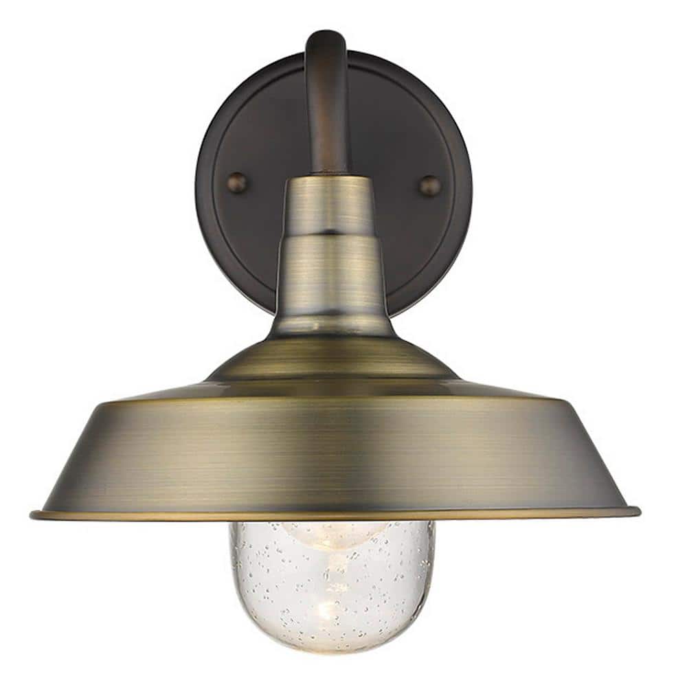 Burry 12" Antique Brass Dimmable Direct Wired Wall Light