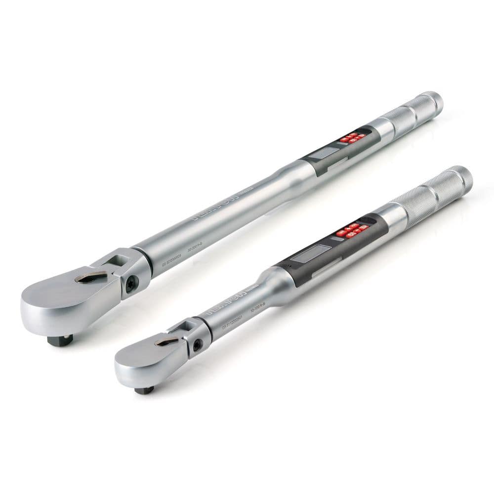 Tekton 3/8,1/2 In. Drive 90-Tooth Flex Head Electronic Torque Wrench Set, 2pc (10-100 ft-lb, 30-300 ft-lb)