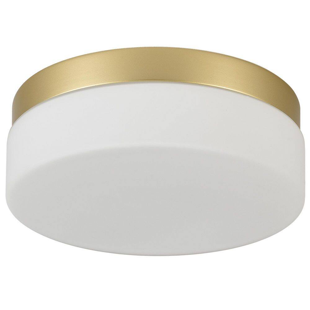 11.4 in. 24-Watt Modern Copper Integrated LED Flush Mount with White Glass Shade price history on PriceWatchPro