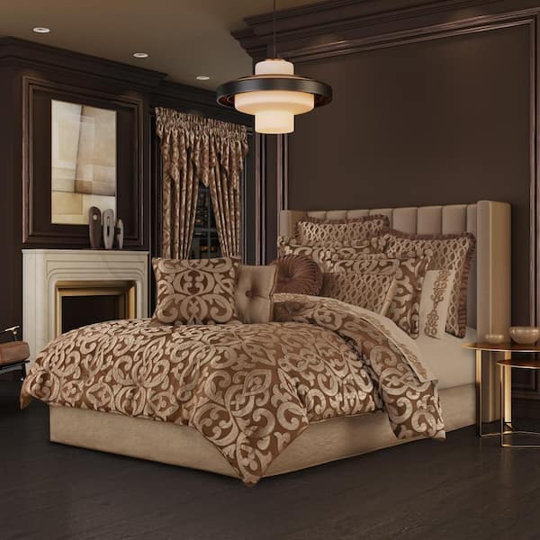 Unbranded La Grande Polyester Brown Queen 4Pc. Comforter Set