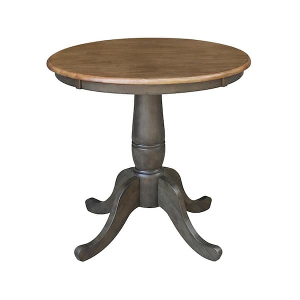 International Concepts Hickory/Coal Solid Wood Round Top 30 in. Pedestal Dining Table - Seats 2