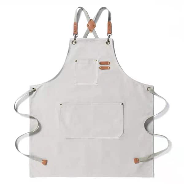 Soft Cotton Canvas Aprons for Men Women with Large Pockets