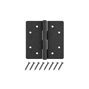 5 in. Black Heavy-Duty Butt Hinge with Rust Defender