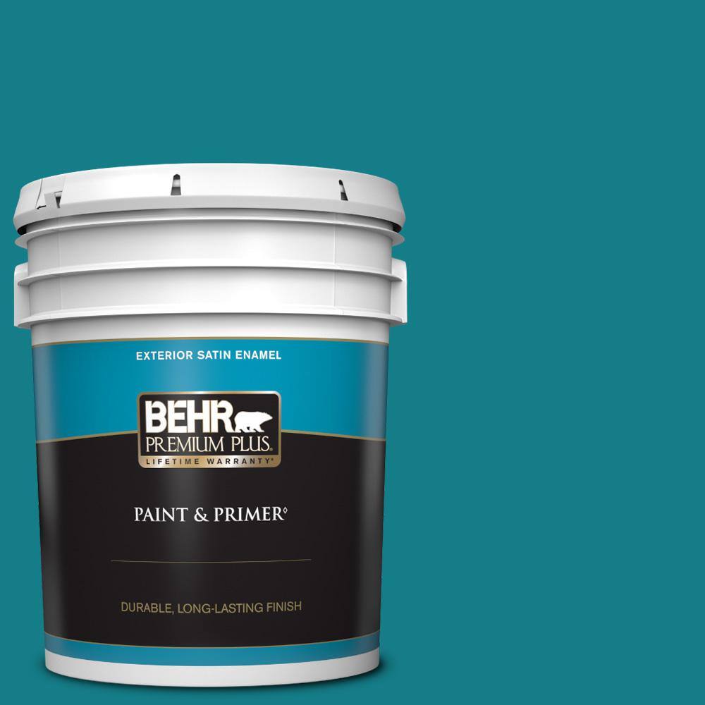 BEHR PREMIUM PLUS 5 gal. PPU1301 Caribe Satin Enamel Exterior Paint