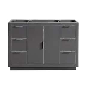 Austen 48 in. W x 21.5 in. D x 34 in. H Bath Vanity Cabinet Only in Twilight Gray with Gold Trim
