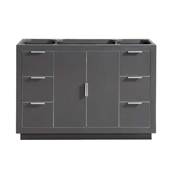 Avanity Austen 48 in. Bath Vanity Cabinet without Top in Twilight Gray with Gold Trim