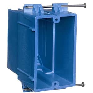 1-Gang 22 cu. in. Heavy PVC New Work Electrical Outlet Box - Blue