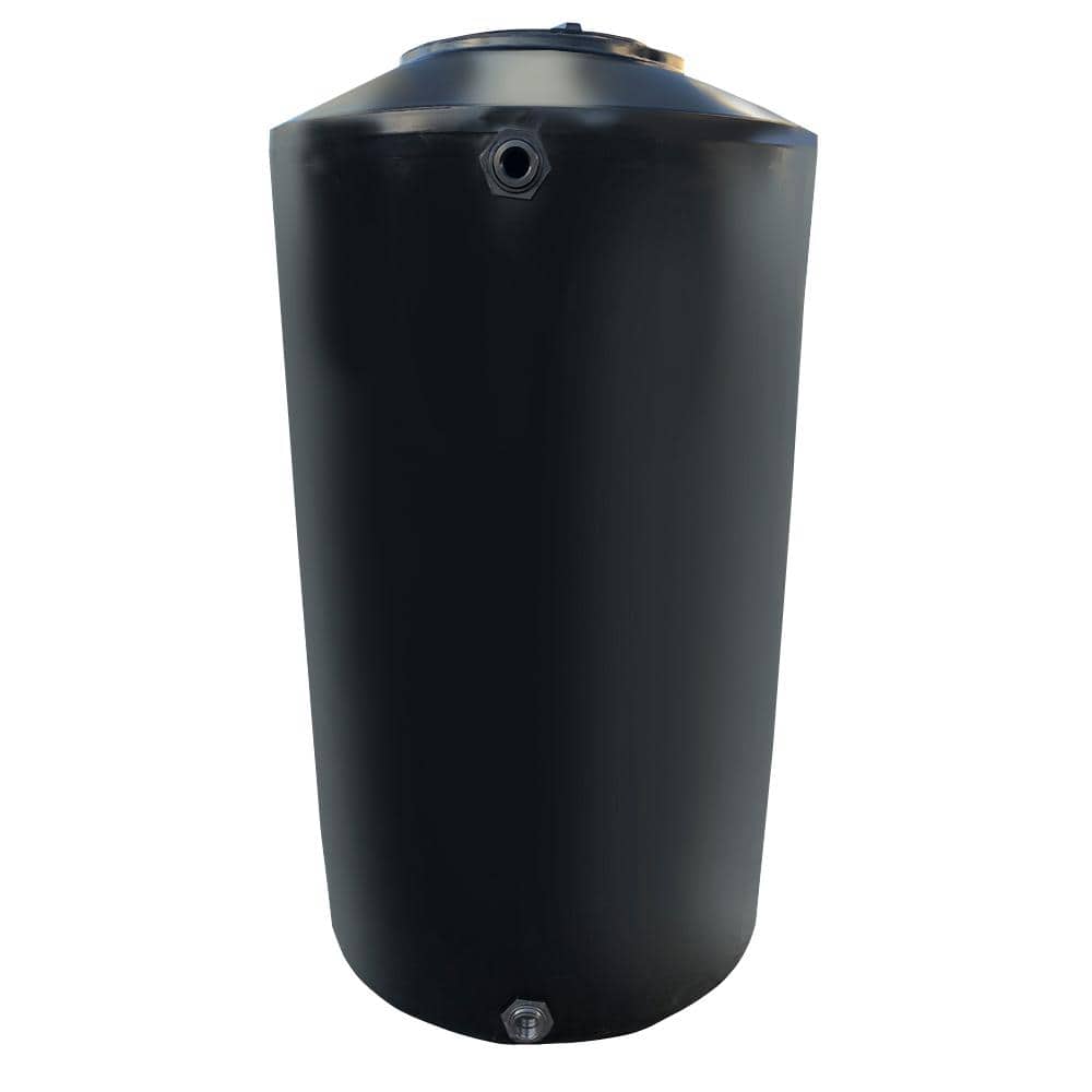 Chem-Tainer Industries 55 Gal. Black Vertical Water Storage Tank