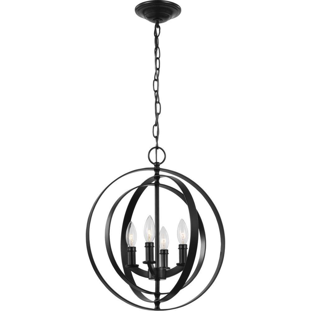 Equinox Black and Nickel 4-Light Globe Pendant