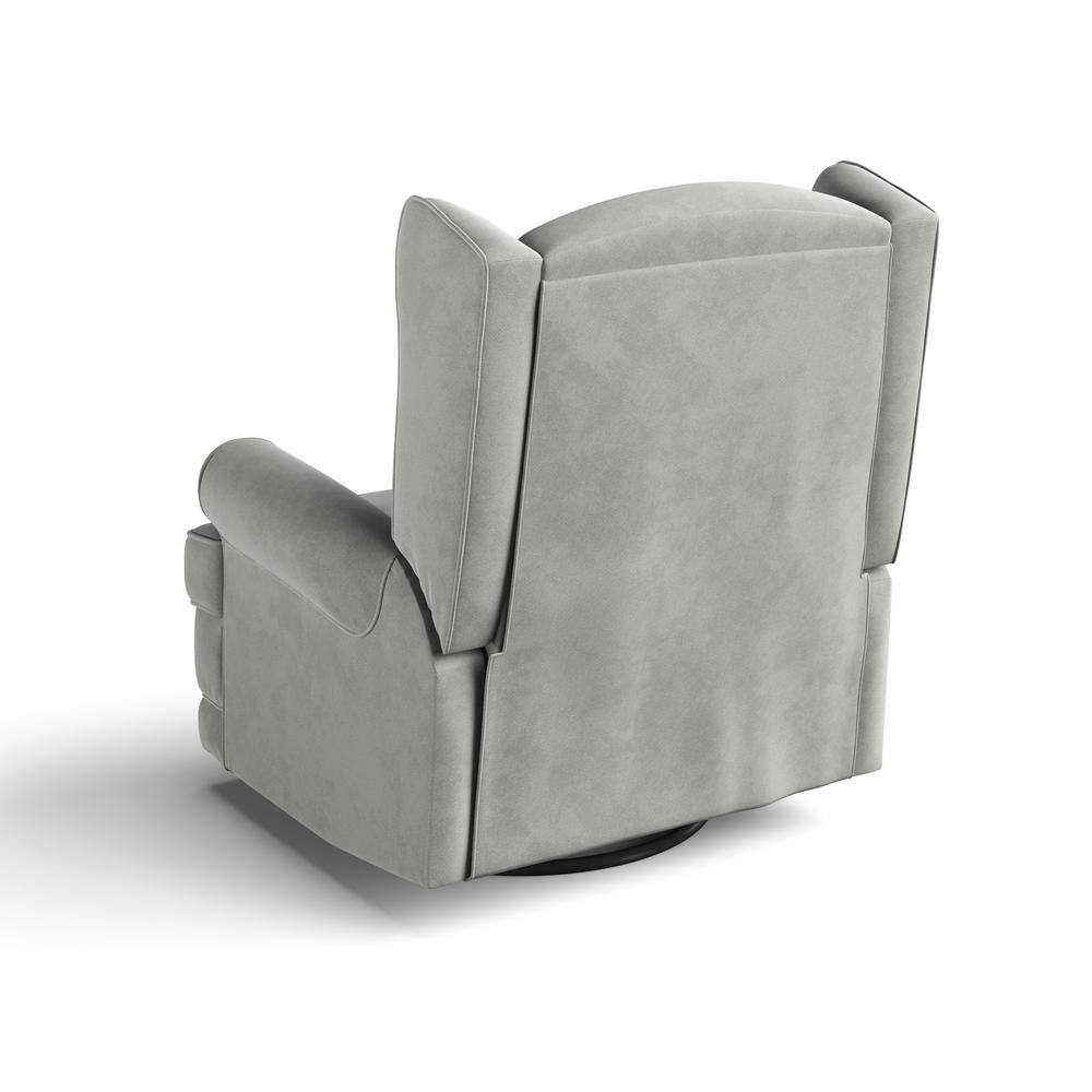 Serenity Wingback Steel Gray Swivel Recliner with USB Port