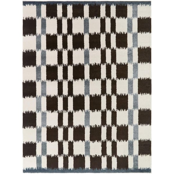 Noack Blue 8 ft. x 10 ft. Checkered Ikat Area Rug