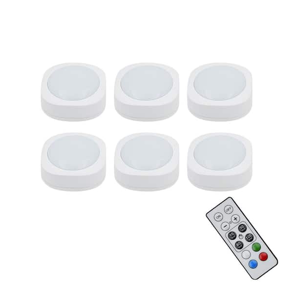 Cedar Hill Battery Operated Indoor LED Puck Lights with Remote 6
