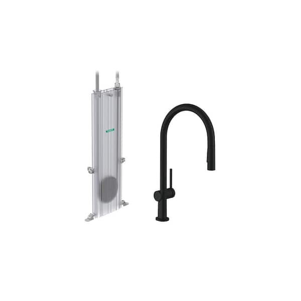 Hansgrohe Talis N  Single-Handle Pull Down Sprayer Kitchen Faucet with QuickClean in Matte Black