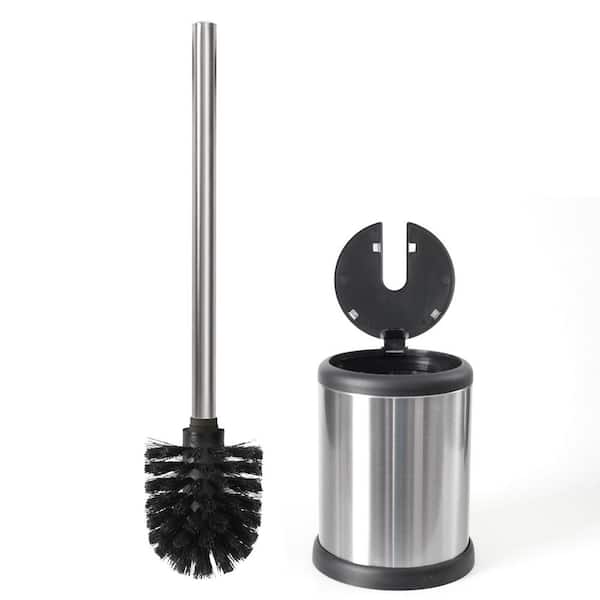 Toilet Brush with Holder Toilet Round Stainless Steel 2pc Toilet Scrubber 