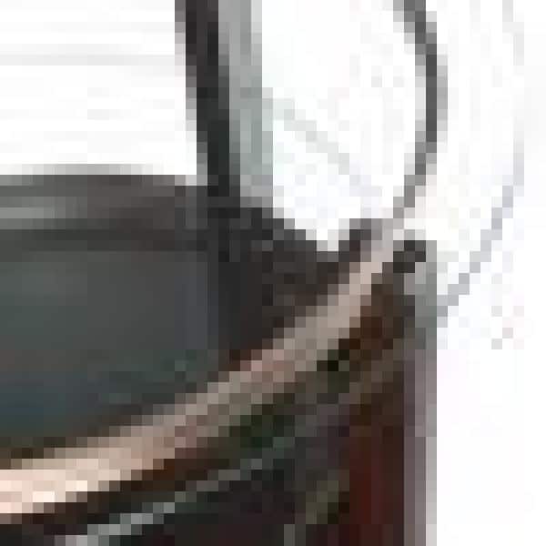Contemporary Espresso Round End Table with Glass Top