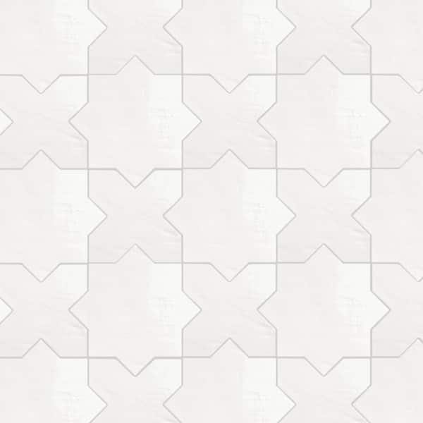 Argile Star Bianco with Bianco Cross 7 in. x 14 in. Porcelain Floor and Wall Tile (0.72 sq. ft./Case)