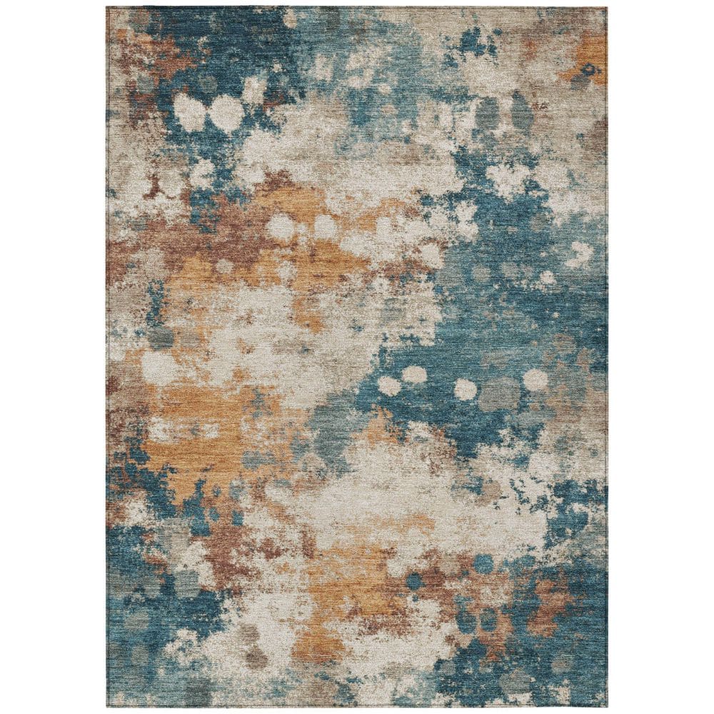 Chantille Machine Washable Indoor/Outdoor Abstract ACN2114 Teal 5 ft. x 7 ft. 6 in. Area Rug price history on PriceWatchPro