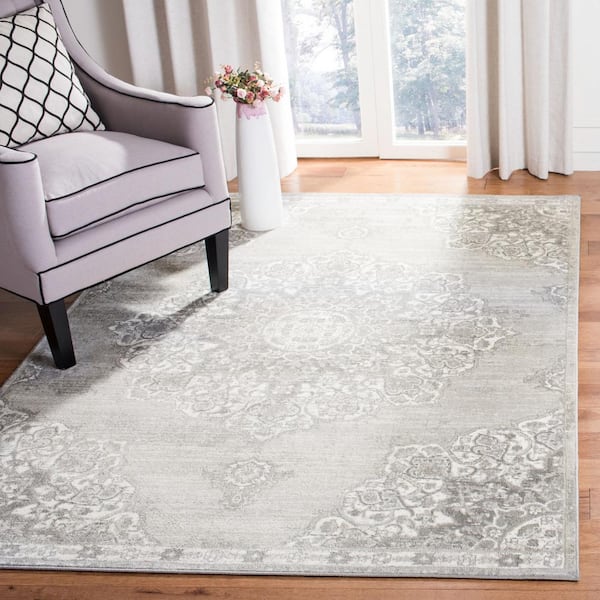 Brentwood Gray/Ivory 9 ft. x 9 ft. Square Geometric Area Rug