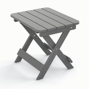 Gray HDPE Composite Outdoor Side Table