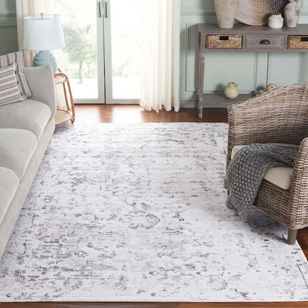 Mirage 6 ft. x 9 ft. Charcoal/Cream Distressed Oriental Area Rug