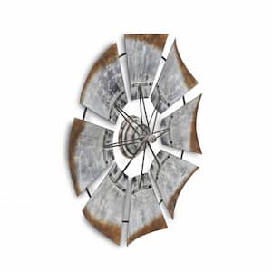 25.5 in. Multicolor Metal Windmill Shaped Wall Decor