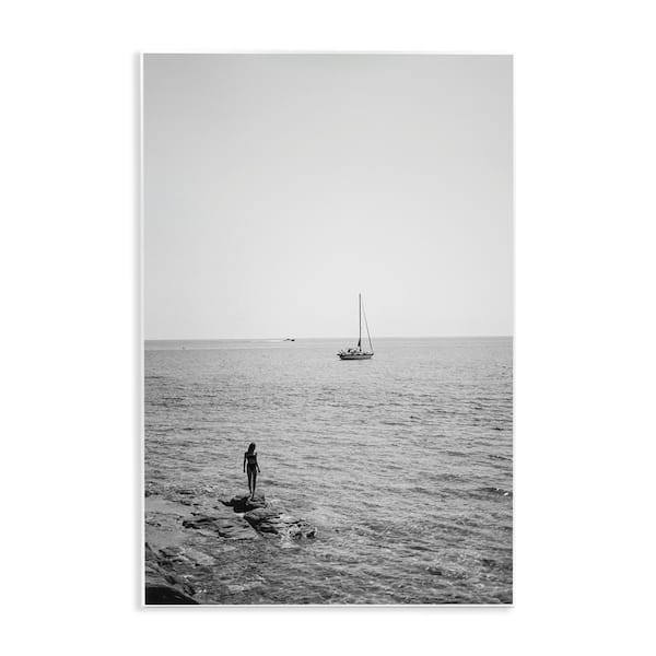 Stupell Industries Standing On Edge Seascape by LSR Design Studio Unframed People Graphic Art Print 15 in. x 10 in.