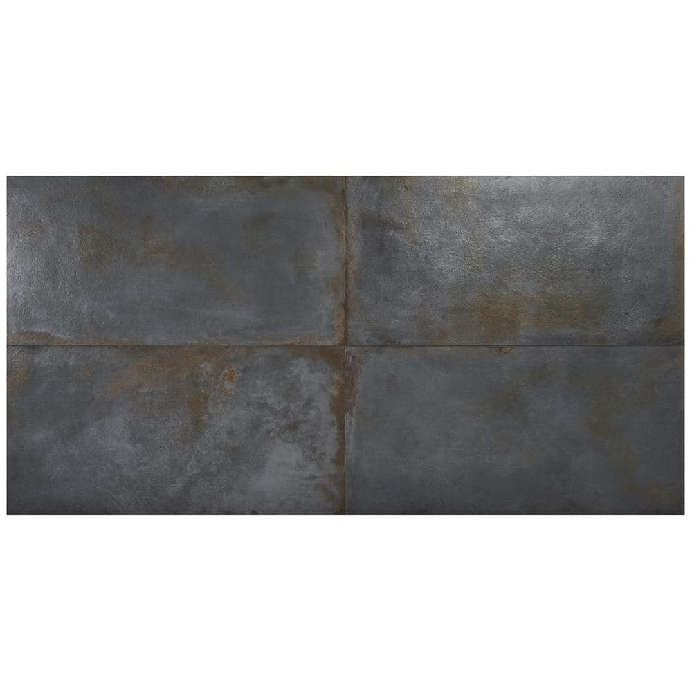 Angela Harris Black Matte Rectified Porcelain Floor and Wall Tile