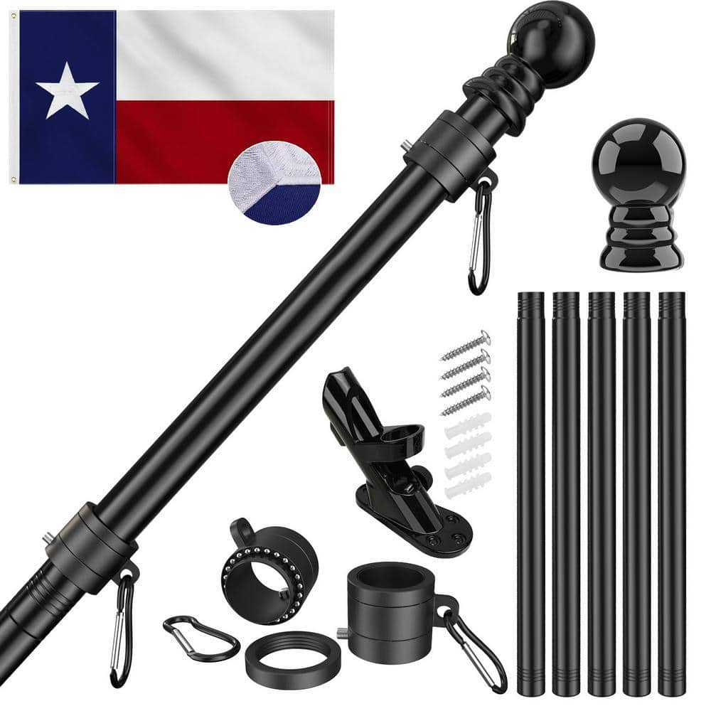 FlagStars 3 ft. x 5 ft. Nylon Texas Flag 2-Sided House Flag with 6 ft. Flagpole Kit - Black price history on PriceWatchPro
