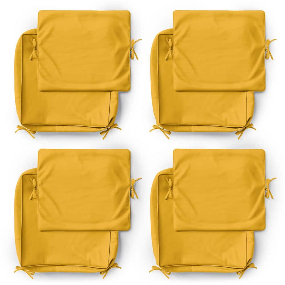 22 in. x 22 in. Slipcover Replacement Outdoor Waterproof Seat and Back Cover Set for Chair and Sofa Yellow (4-Pack) price history on PriceWatchPro