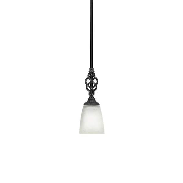 Unbranded Bridgewater 100 W 1-Light Matte Black Standard Mini Pendant Light with Glass Shade