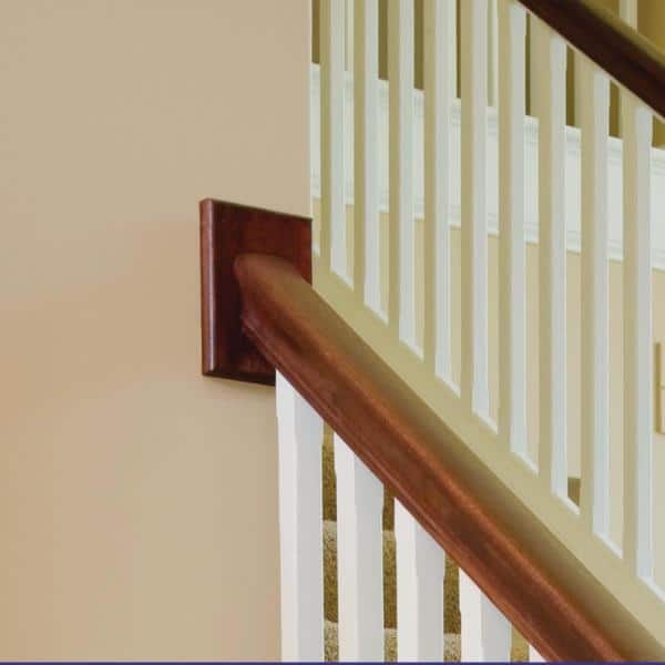 EVERMARK Stair Parts 7327 4-1/2 in. x 6 in. Unfinished Red Oak Craftsman Rosette Handrail Fitting