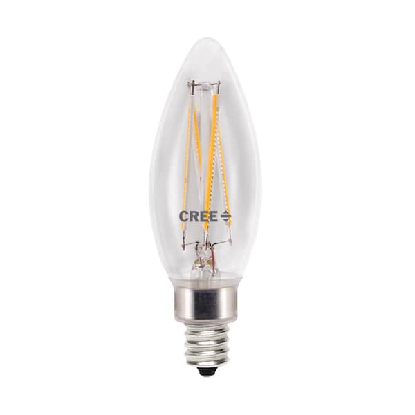 Cree 60-Watt Equivalent B11 Candelabra Exceptional Light Quality Dimmable E12 LED Light Bulb Soft White (2700K) (2-Pack)