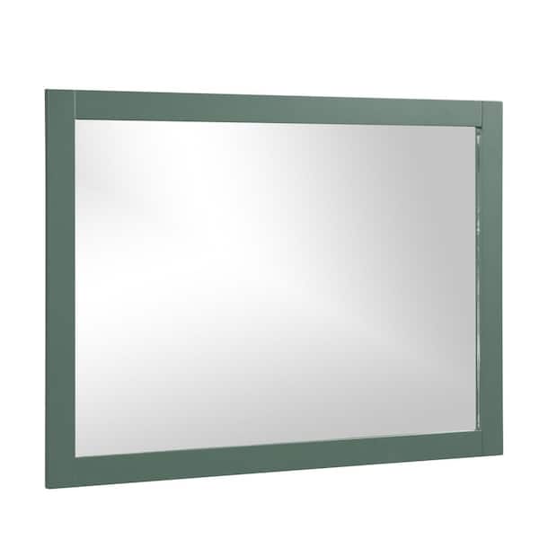 HOMEVY STUDIO Galsaky 46 in. W x 32 in. H Rectangular Framed Surface-Mount Bathroom Vanity Mirror in Forest Green