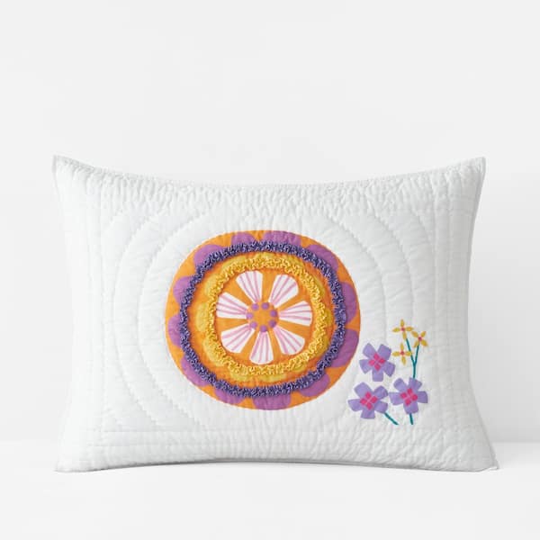 Company Kids by The Company Store Company Kids Springtime Handcrafted Quilted Multicolored Cotton Blend Standard Sham