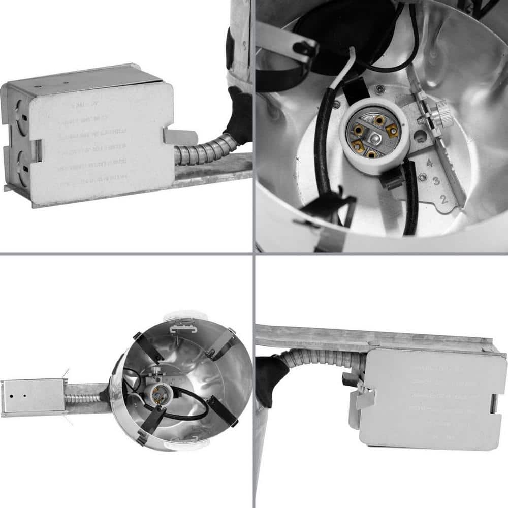 6" Gray Steel Recessed Slope Ceiling Remodel Housing