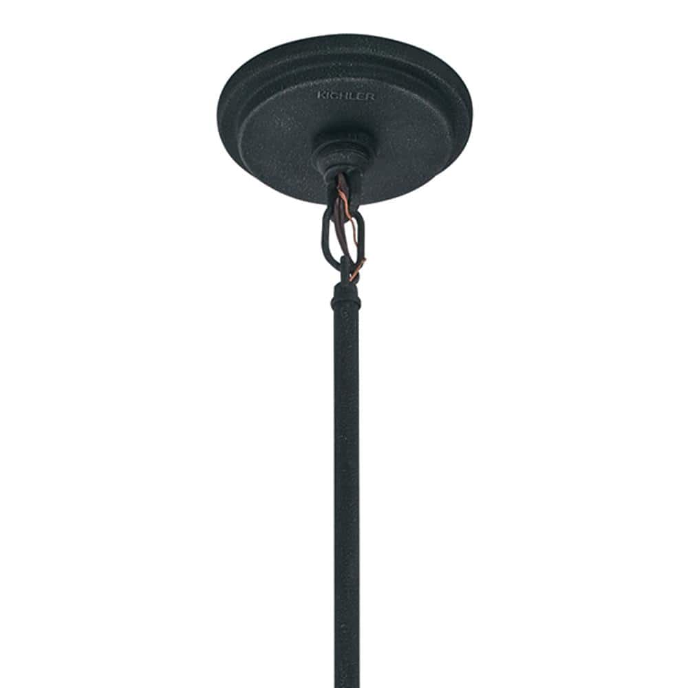 Elegant Midnight Oak 6-Light Chandelier with Antique Glass Accents