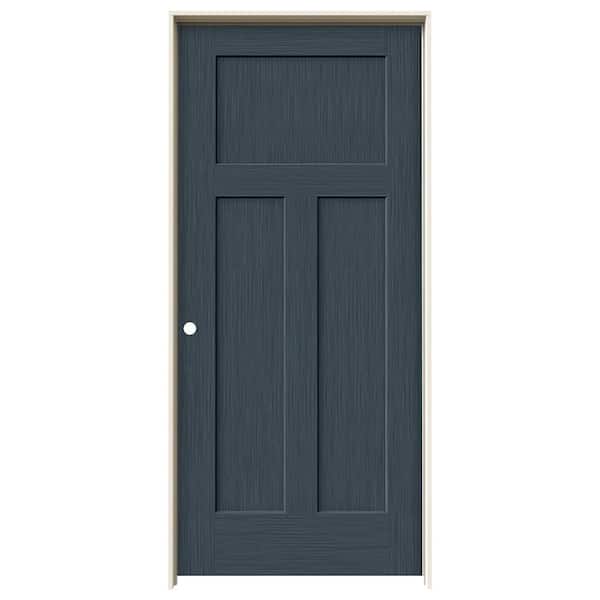 36 in. x 80 in. Craftsman Denim Stain Right-Hand Solid Core Molded Composite MDF Single Prehung Interior Door