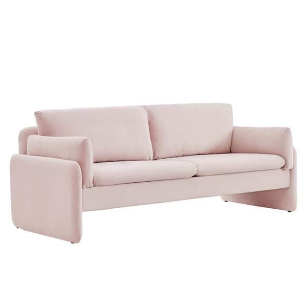 MODWAY Indicate 80.5 in. Pink Performance Velvet Sofa