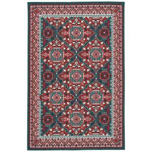 Bitki Collection Red 3'11" x 5'7" Rectangle Residential Indoor-Outdoor Area Rug