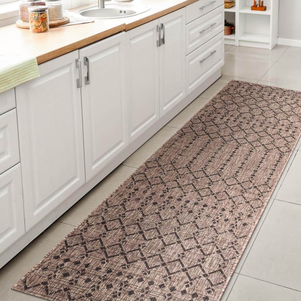 Ourika Moroccan Geometric Textured Weave Natural/Black 2 ft. x 8 ft. Indoor/Outdoor Runner Rug price history on PriceWatchPro