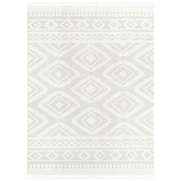 Unique Loom Boho Gigi Ivory 9 ft. x 12 ft. Area Rug